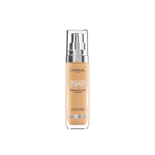 L'Oréal Paris Fondotinta Liquido, Incarnato Uniforme e Illuminato, Finish Naturale, Per Tutti i Tipi di Pelle, Formula con Acido Ialuronico, Accord Parfait, Tonalità: 5.5R/C Rose Sun, 30 ml