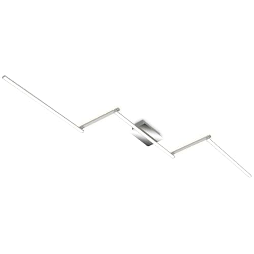 Briloner - Plafoniera LED, Lampada da Soffitto a 5 Luci, Bracci Girevoli, Illuminazione Diretta e Indiretta, 24 Watt, 2800 Lumen, Alluminio Colorato/Cromo, 2272 x 120 x 50 mm (Lxlxa)