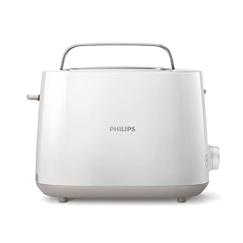 Philips Tostapane - 2 Fette, 8 Impostazioni, Scongelamento e Scalda Brioche Integrato, Leva di Sollevamento, Auto Spegnimento, Bianco (HD2581/00)