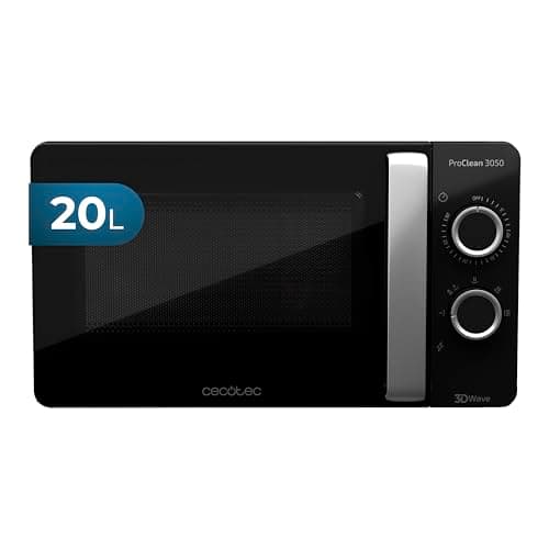 Cecotec Forno a Microonde ProClean 3050 Capacità 20 L, rivestimento Ready2Clean, potenza 700 W, 6 livelli operativi, timer 30 min, modalità scongelamento, colore nero e argento