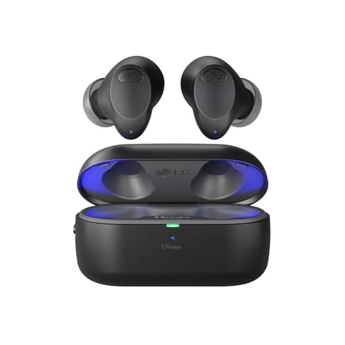 LG Electronics TONE Free T90S Auricolari Bluetooth In-Ear con Dolby Atmos, tecnologia MERIDIAN, cancellazione attiva del rumore (ANC) e igienizzazione UVnano+, Nero, TONE-T90S.AEUSLBK