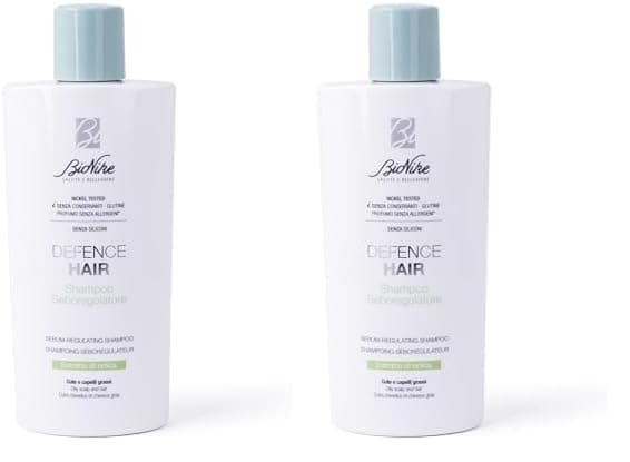 BioNike Defence Hair, Shampoo Seboregolatore per Capelli Grassi ad Azione Purificante, con Estratti di Ortica, Serenoa Serrulata e Peptide Undecilenico per Capelli più Voluminosi e Leggeri, 200 ml