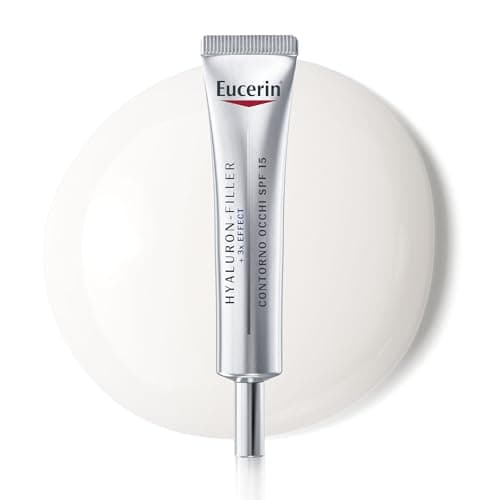 Eucerin Hyaluron-Filler Contorno Occhi SPF15 15 ml, Crema contorno occhi antirughe e antiage, Formula con Acido Ialuronico e protezione UVA SPF 15 per tutti i tipi di pelle
