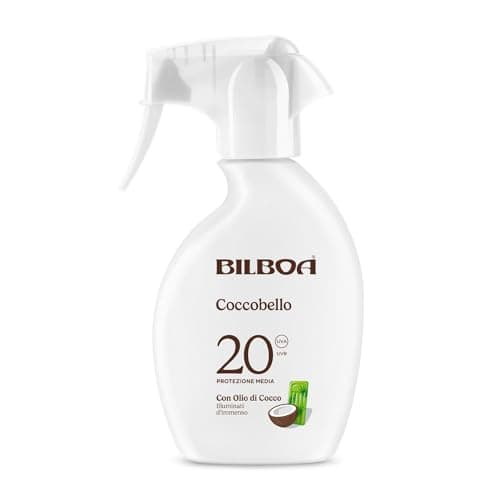 Bilboa Coccobello Trigger Solare SPF 20, con Olio di Cocco, Illuminati d’Immenso, Resistente all'Acqua, 200 ml
