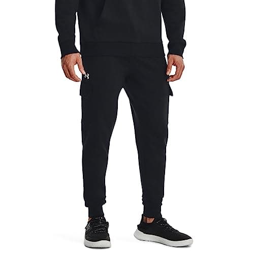 Under Armour Pantaloni Sportivi da Uomo Rival Cargo, Nero/Bianco, M