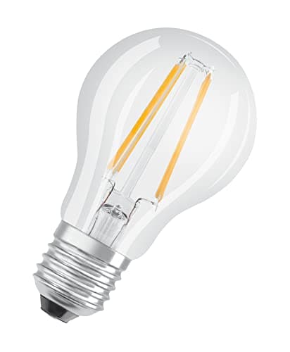 Osram LED Base Classic A Lampada, Attacco: E27, Bianco Caldo, 2700 Kelvin, 7 W, Ricambio per Lampadina da 60 W, Trasparente, Confezione da 5