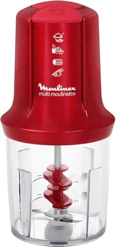 Moulinex AT714G Tritatutto 3 Lame, Potenza 500 W, 2 Velocità per Risultati Perfetti, Trita, Sminuzza e Mescola gli Ingredienti, Ciotola da 500 ml