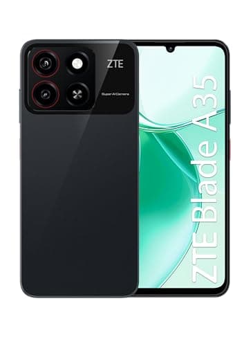 ZTE Smartphone Blade A35 - RAM 12GB (4GB +8GB memory fusion) + 64 GB Memoria, Android 14 Go edition - Nero stellato