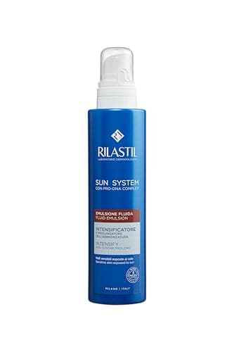 Rilastil Sun System Intensificatore e Prolungatore dell'Abbronzatura, Fluido Viso e Corpo, Texture Leggera, per Tutti i Tipi di Pelle, Confezione da 200ml