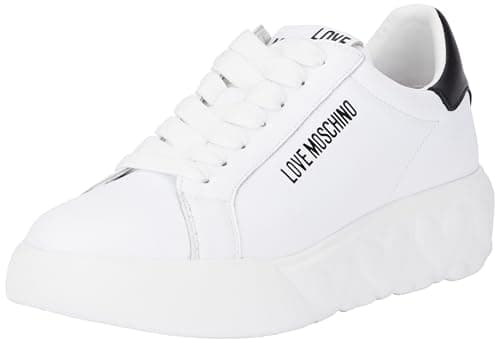 Love Moschino, Sneakers Donna, Bianco-Nero, 36 EU