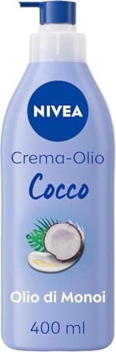 NIVEA Crema-Olio Cocco & Olio di Monoi 400 ml, Crema idratante corpo 48h, Crema corpo profumata con Olio di Monoi e fragranza di Cocco, Crema corpo idratante pelle secca vellutante