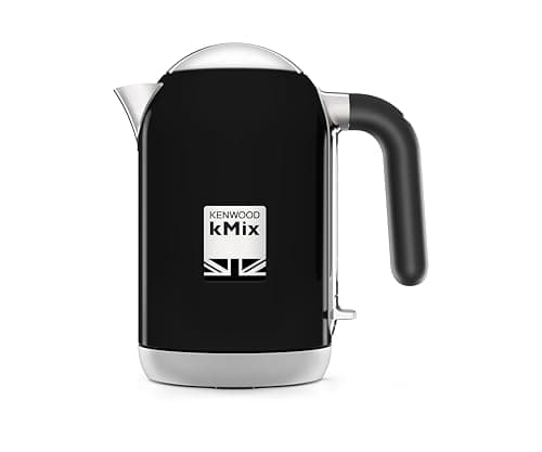 Kenwood ZJX650BK Serie KMIX Bollitore con dettagli in acciaio, capacità 1 litro, base tonda girevole a 360° e removibile, blocco sicurezza, spegnimento automatico, manico termoisolante, laccato Nero