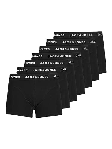JACK & JONES Jachuey Trunks 7 Pack Boxer, Nero, Medium (Pacco da 7) Uomo