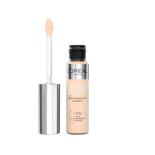 L'Oréal Paris Correttore in Siero Liquido, Formula con Acido Ialuronico e Caffeina, Idratazione 24H, Finish Luminoso, Accord Parfait, Tonalità: 3R Rosa, 11 ml