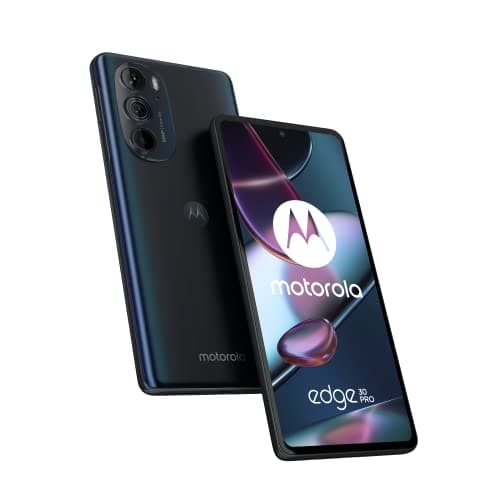 Motorola Moto Edge30 Pro Smartphone (display FHD+ da 6,7", fotocamera da 50 MP, fotocamera da 12/256 GB, 4800 mAh, Android 12), Cosmos Blue, con cover protettiva + adattatore auto [esclusiva su