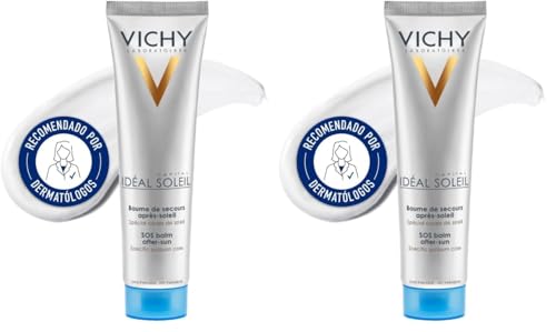 Vichy Capital Soleil, Balsamo Sos doposole, Pelle Intensamente Idratata, Sensore Bruciore Alleviato, Con Acqua Vulcanica di Vichy, Burro di Karité ed Estratto di Salice, 100ml (Confezione da 2)
