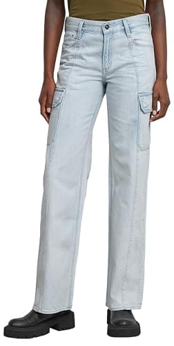 G-STAR Donna Judee Low Waist Cargo Pants, Blu (sun faded piscina blue D24673-D536-G319), 27W / 28L