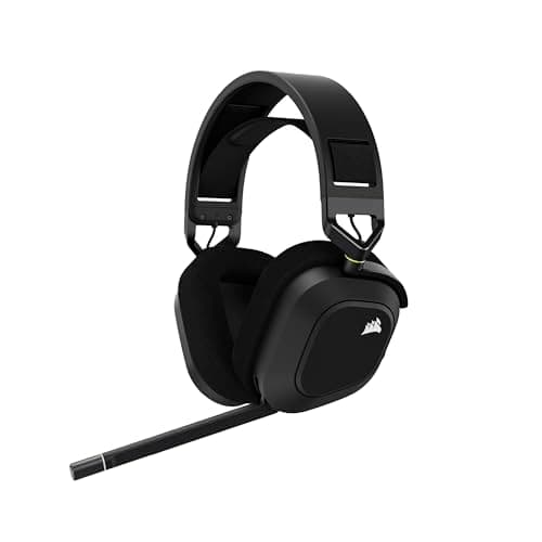 CORSAIR HS80 RGB WIRELESS Cuffie da Gioco Multipiattaforma - Dolby Atmos - Microfono Omnidirezionale - Compatibile con iCUE - PC, Mac, PS5, PS4 - Carbonio