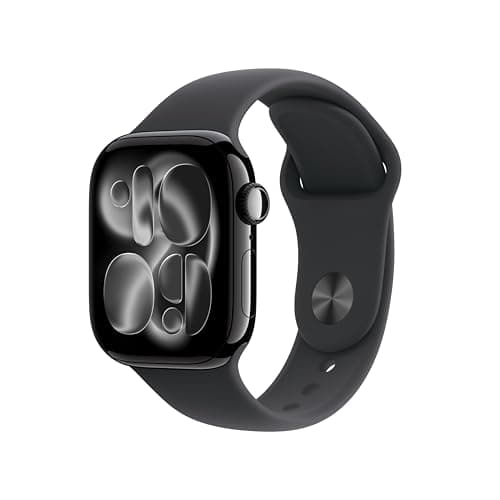 Apple Watch Series 11 GPS, Cassa 42 mm in alluminio Jet Black con Cinturino Sport nero - S/M