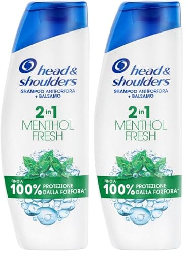 Head & Shoulders Menthol Fresh Shampoo e Balsamo Antiforfora 2 in 1 250ml. Fino al 100% Protezione dalla Forfora. Clinicamente Testato. Per Tutti i Tipi di Capelli. Per Uso Quotidiano. Profumo Mentolo