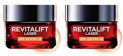 LOréal Paris Revitalift Láser Crema De Día Anti-Edad Renovadora Con Protección Solar Spf20 - Con Proxylane -50 Ml (Confezione da 2)