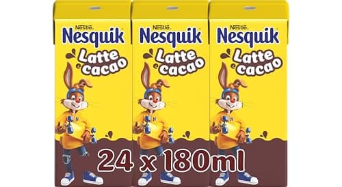 NESQUIK Pronto da Bere Latte e Cacao, 8 Confezioni da 3 Brick da 180ml (24 Brick 4,32L)