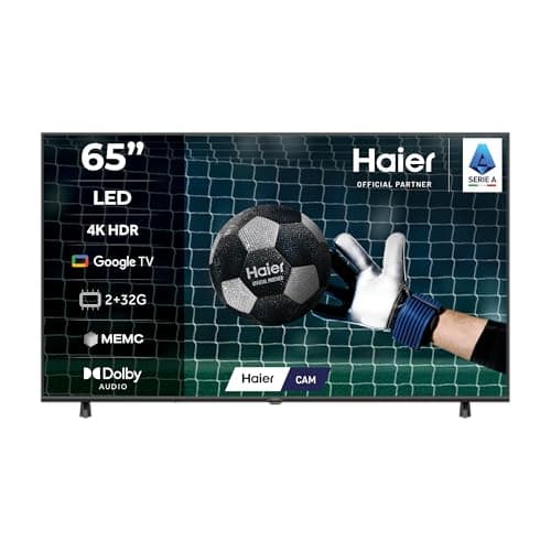 Haier LED 4K UHD H65K85FUX 65" Smart TV, Google TV, Dolby Audio, HDR 10, Telecomando Smart, Google Assistant, Bluetooth 5.1, DBX TV, HDMI 2.1 x 4 [2025]