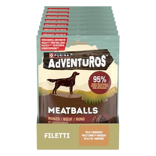 Adventuros High Meat 70g Meatballs nº1 ingrediente Manzo, 8 Confezioni da 70g