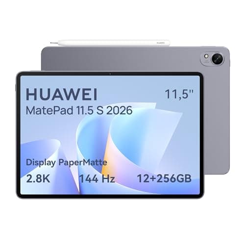 HUAWEI MatePad 11.5 S 2026 Tablet con Display PaperMatte ultra-luminoso 2.8K 144Hz, 12+256GB, Batteria da 8800 mAh, SuperCharge 40W, WiFi 6+, Bluetooth 5.2, M-Pencil Pro, Garanzia di 30 mesi