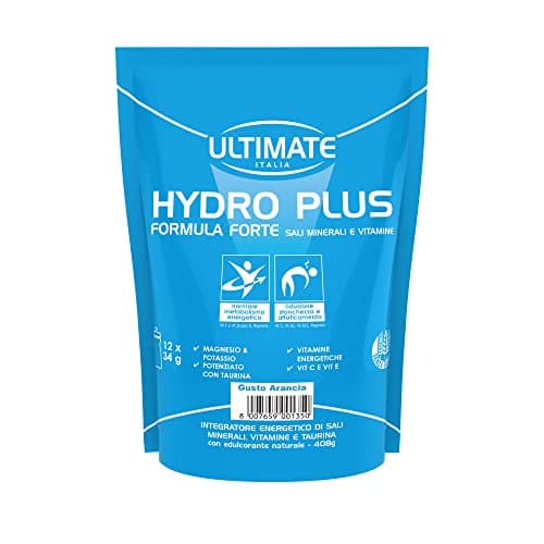 Ultimate Italia - Hydro Plus - 408g - gusto arancia - integratore idrosalino a base di magnesio e potassio ad assorbimento rapido, arricchito con vitamine e taurina