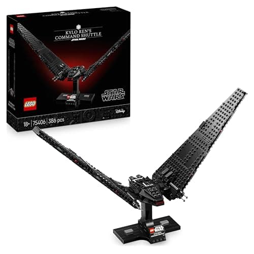 LEGO Star Wars 75406 Shuttle di Comando di Kylo Ren - Modellino da Costruire per Adulti di Astronave con Ali Mobili - Set da Collezione con Supporto e Targhetta - Regalo da Il Risveglio della Forza