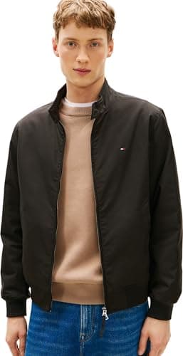 Tommy Hilfiger Uomo Giacca a Vento Harrington Impermeabile, Nero (Black), S