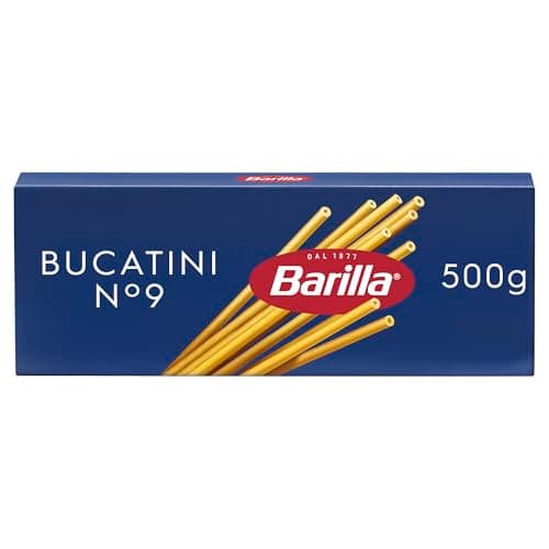 Barilla Pasta Bucatini N.9, Pasta Lunga di Semola di Grano Duro, I Classici, Tempo di Cottura 8 Minuti, Confezione da 500g