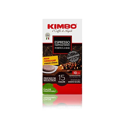 Kimbo, Espresso Napoletano, 120 Cialde Caffè Compostabili ESE, Miscela Forte e Corposa, Intensità 10/13, Tostatura Medio-Scura, 8 Pack da 15 Cialde