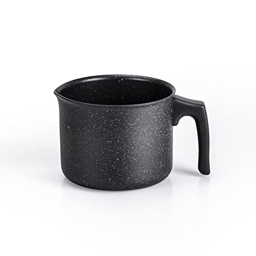 Moneta Bollilatte in alluminio antiaderente Etnea, effetto pietra, nero, 14 cm