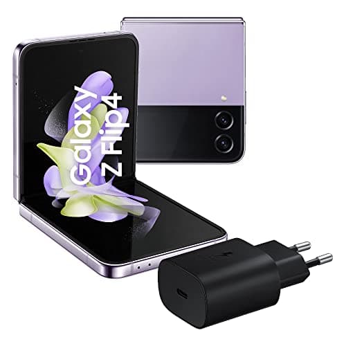 SAMSUNG Galaxy Z Flip4 Smartphone 5G, Pieghevole, Caricatore incluso, Sim Free Android, 256GB, Display Dynamic AMOLED 2X 6.7”/Super AMOLED 1.9”1,2, Viola (Bora Purple), 2022 [Versione Italiana]