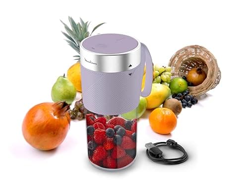 Moulinex Lightmix, Frullatore Portatile 300ml, Potente e Silenzioso, Bicchiere in Tritan Infrangibile, Lunga Autonomia e Auto Spegnimento, Colore Lilaclay, LM1CS6