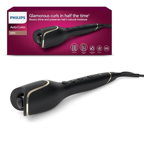 Philips Auto Curler 8000 Series, arricciacapelli, 27 diverse opzioni di styling, nero, modello BHB876/00