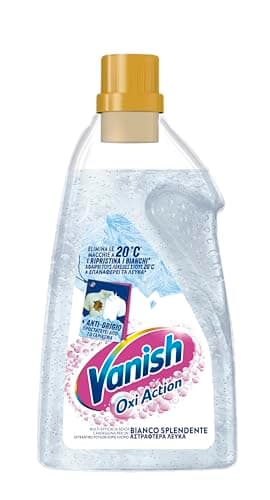 Vanish Oxi Action Multipower Gel Bianco Splendente, Additivo Lavatrice Multiazione senza Candeggina, 1 Confezione da 1.5L di Smacchiatore per Bucato