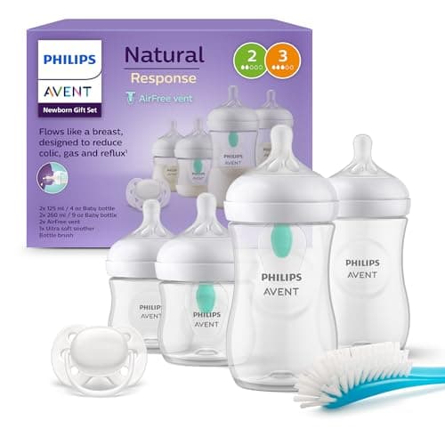 Philips Avent Set regalo con 1 ciuccio, 4 biberon e scovolino per pulizia