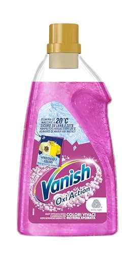 VANISH Oxi Action Multipower Gel Rosa, Additivo Lavatrice Multiazione Senza Candeggina, Smacchiatore Per Capi Colorati, 1 Confezione da 1.5L di Smacchiatore per Bucato