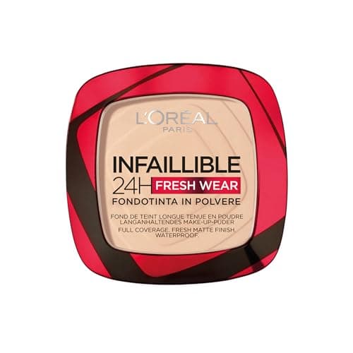 L'Oréal Paris Fondotinta in Polvere Fresh Wear 24H, Formula A Lunga Tenuta, Alta Coprenza Matte e Pelle Opacizzata, Leggero sulla Pelle, Infaillible, Tonalità: 20 Ivory, 9g