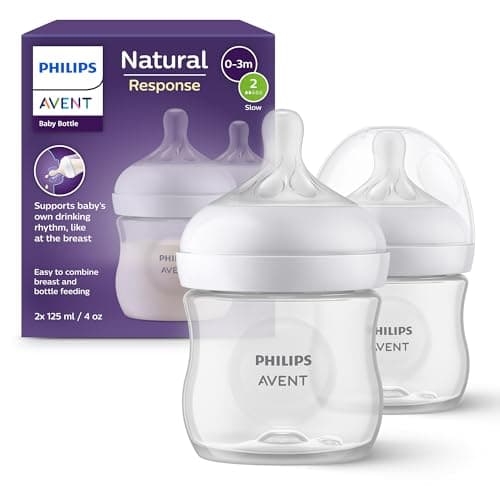 Philips Avent Biberon Natural Response - 2 biberon da 125 ml per neonati e bambini di pochi mesi, senza BPA (modello SCY900/02)