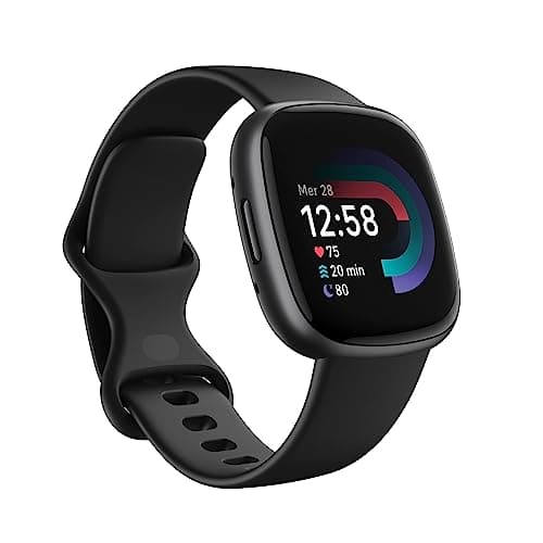 Smartwatch per il fitness Fitbit Versa 4 con GPS integrato, fino a 6 giorni di autonomia e compatibile con iOS 15 & Android OS 9.0, Nero / Alluminio grigio grafite