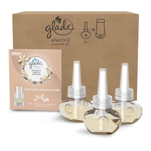 Glade liquido elettrico Profumatore per Ambienti con Olii Essenziali, Fragranza Vaniglia, 3 Ricariche
