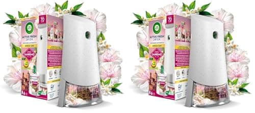 Air Wick Active Fresh Deodorante per Ambienti, Confezione con 1 Diffusore Automatico senza gas, 1 Ricarica alla Fragranza Sinfonia di Fiori di Sanremo con Oli Essenziali 228ml, 2 Pile AA