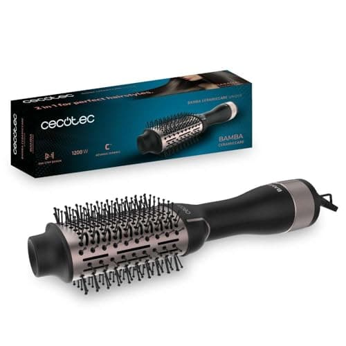 Cecotec Spazzola Ad Aria Calda e Styler CeramicCare Unique a spazzola con volume unico 1200 W, 2 in 1, rivestimento in ceramica, 2 velocità e 3 temperature, funzione aria fredda