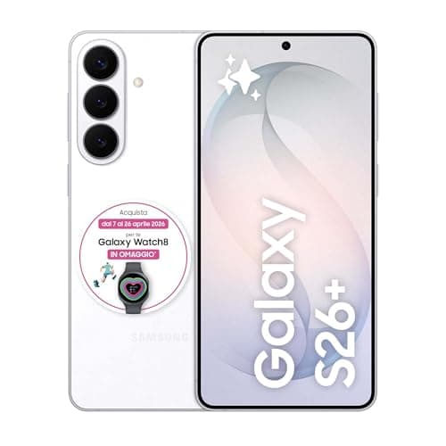 Samsung Galaxy S26+ Smartphone AI, 512GB, 3 anni di Garanzia, Processore Avanzato, Assistente Foto, Creative Studio, Camera 50 MP, 4900 mAh, White [Versione italiana]