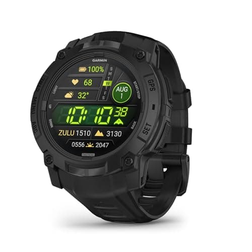 Garmin Instinct 3 - Tactical, Smartwatch, 50mm, Display AMOLED 1,3", Lunetta in metallo, 10ATM, GPS Multi-band, Torcia LED, 90+ App Sport, Funzioni tattiche e balistiche, Autonomia 24 giorni (Black)