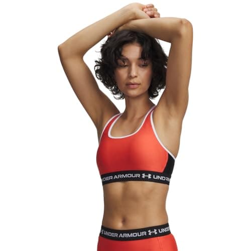 Under Armour Reggiseno Medio Crossback - Venom Rosso/Nero/Bianco - LG